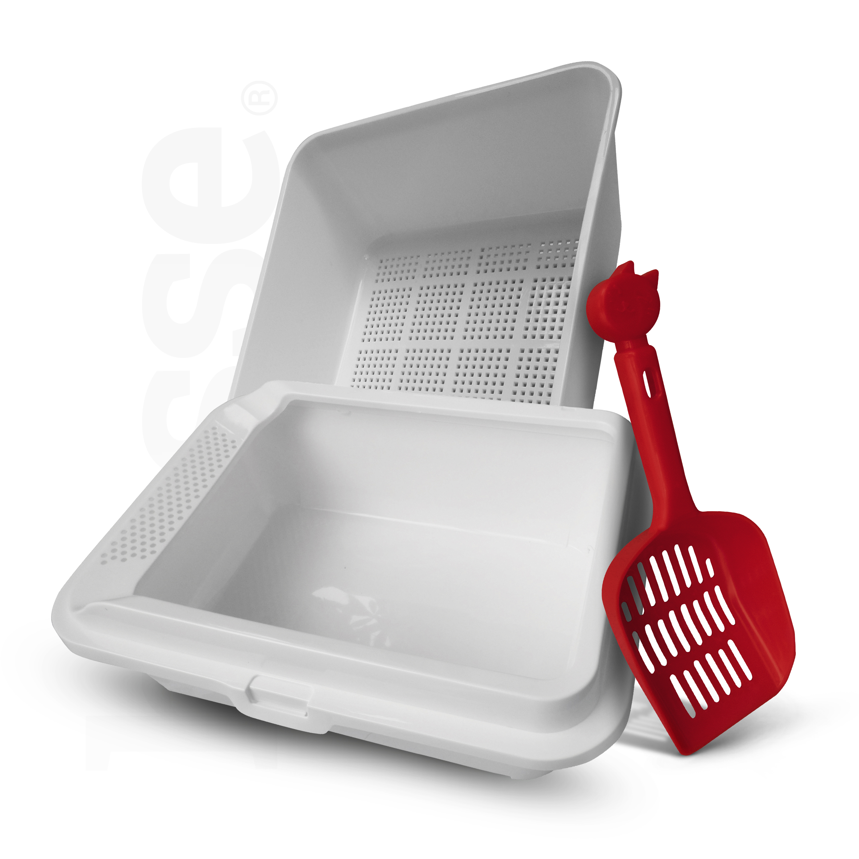 Posuda za pijesak + sito + lopatica za mačji pijesak